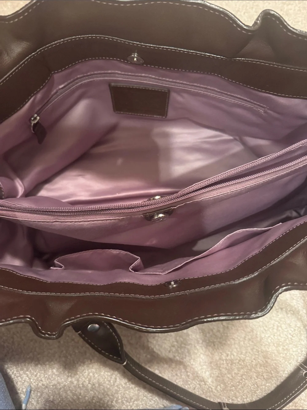 Coach Penelope Large Shopper Leather Tote Handbag in Dark Brown. Mint Condition